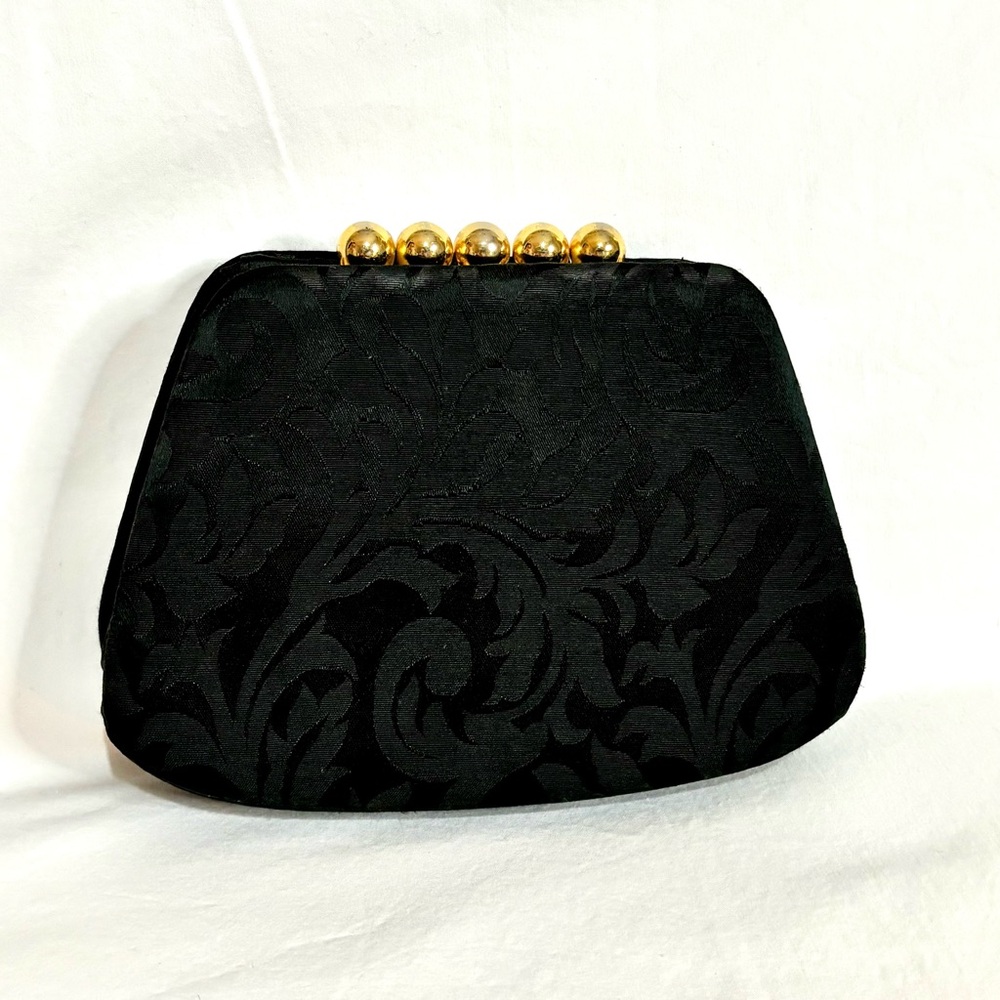 Chic Black Clutch with Gold Detailing